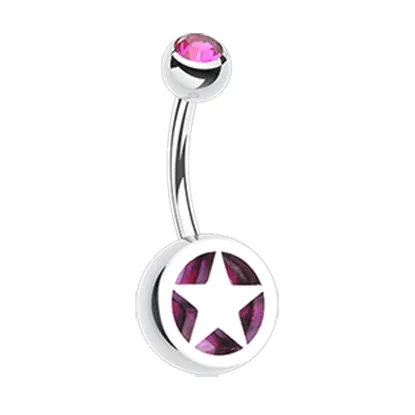 Star Colour Inlay Belly Rings