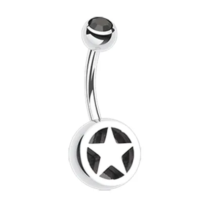 Star Colour Inlay Belly Rings