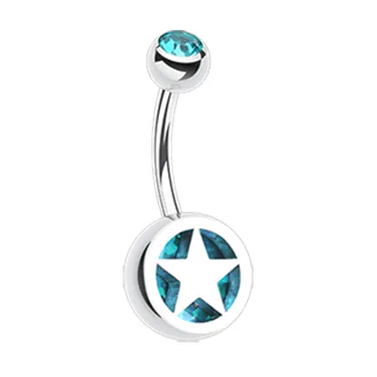 Star Colour Inlay Belly Rings