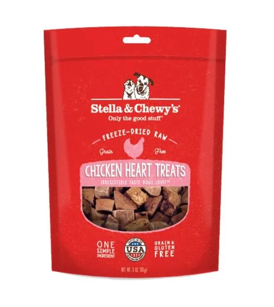 Stella & Chewy’s Freeze Dried Single Ingredient Chicken Heart Dog Treats