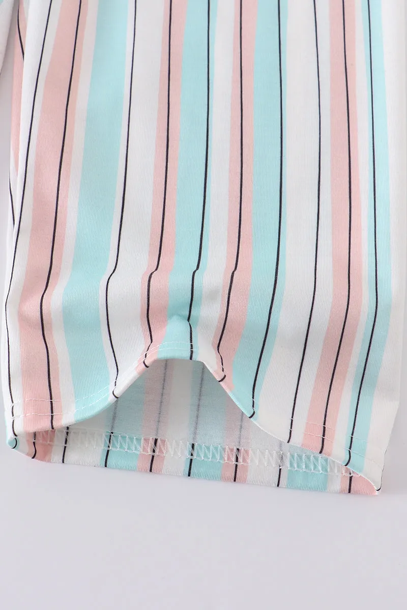 Stripe rainbow girl jumpsuit