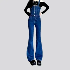 Stylish street women's denim jumpsuit