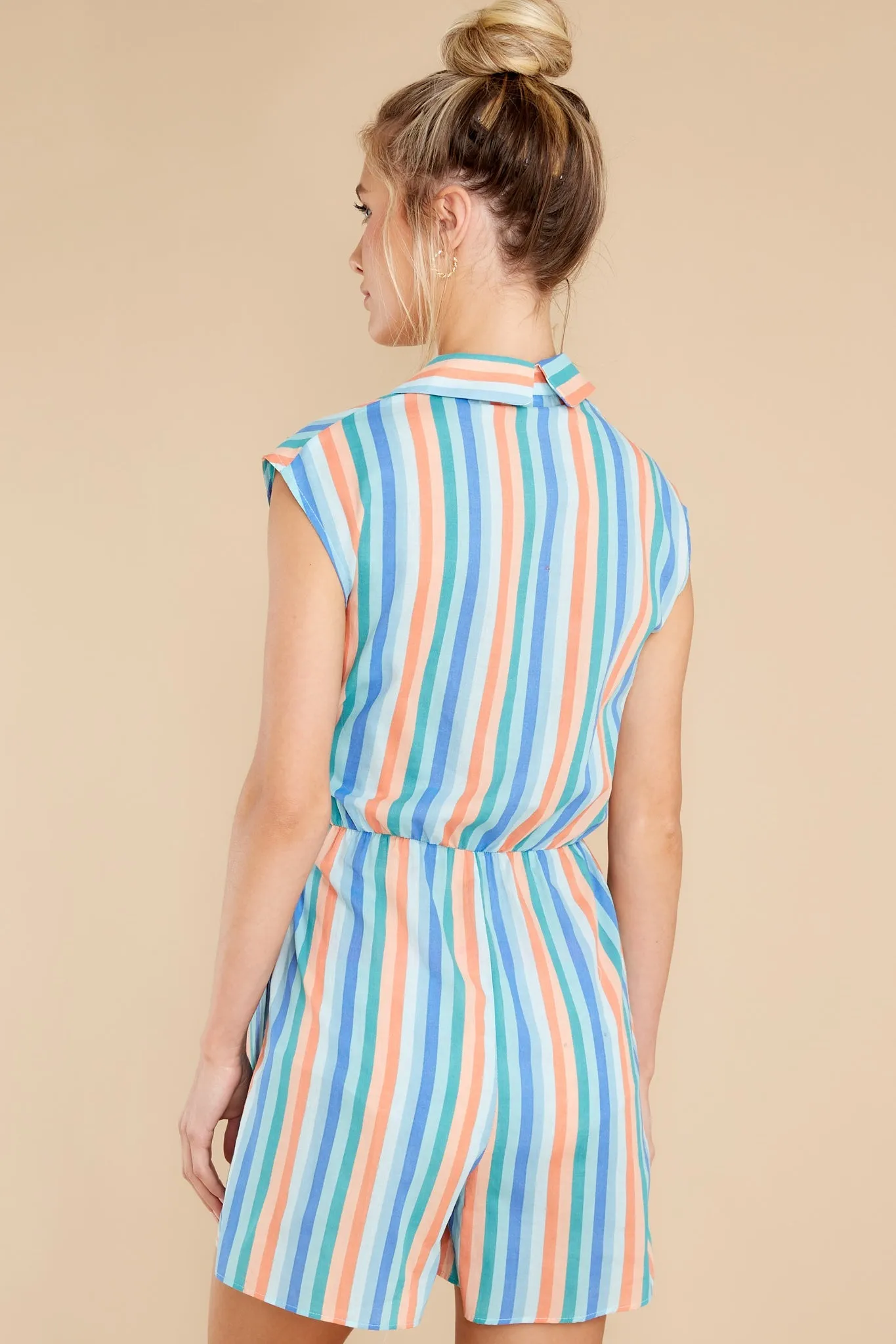 Sunny Soiree Blue Honfleur Print Wrap Front Romper