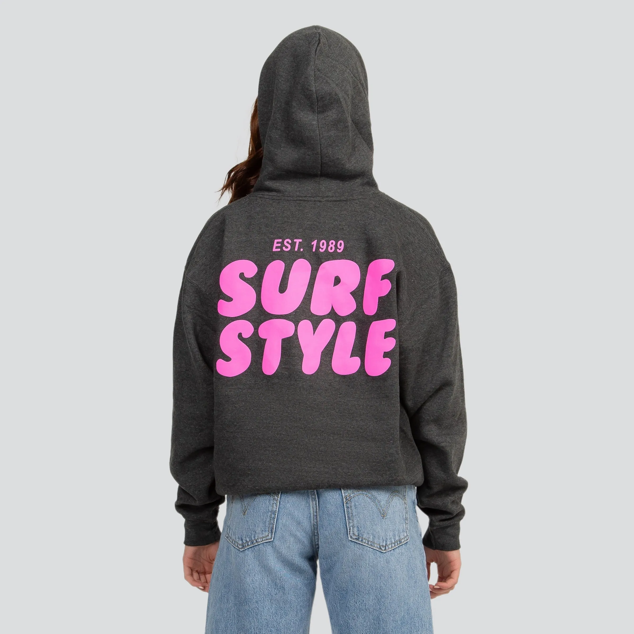 Surf Style Puff Fleece Pullover Hoodie