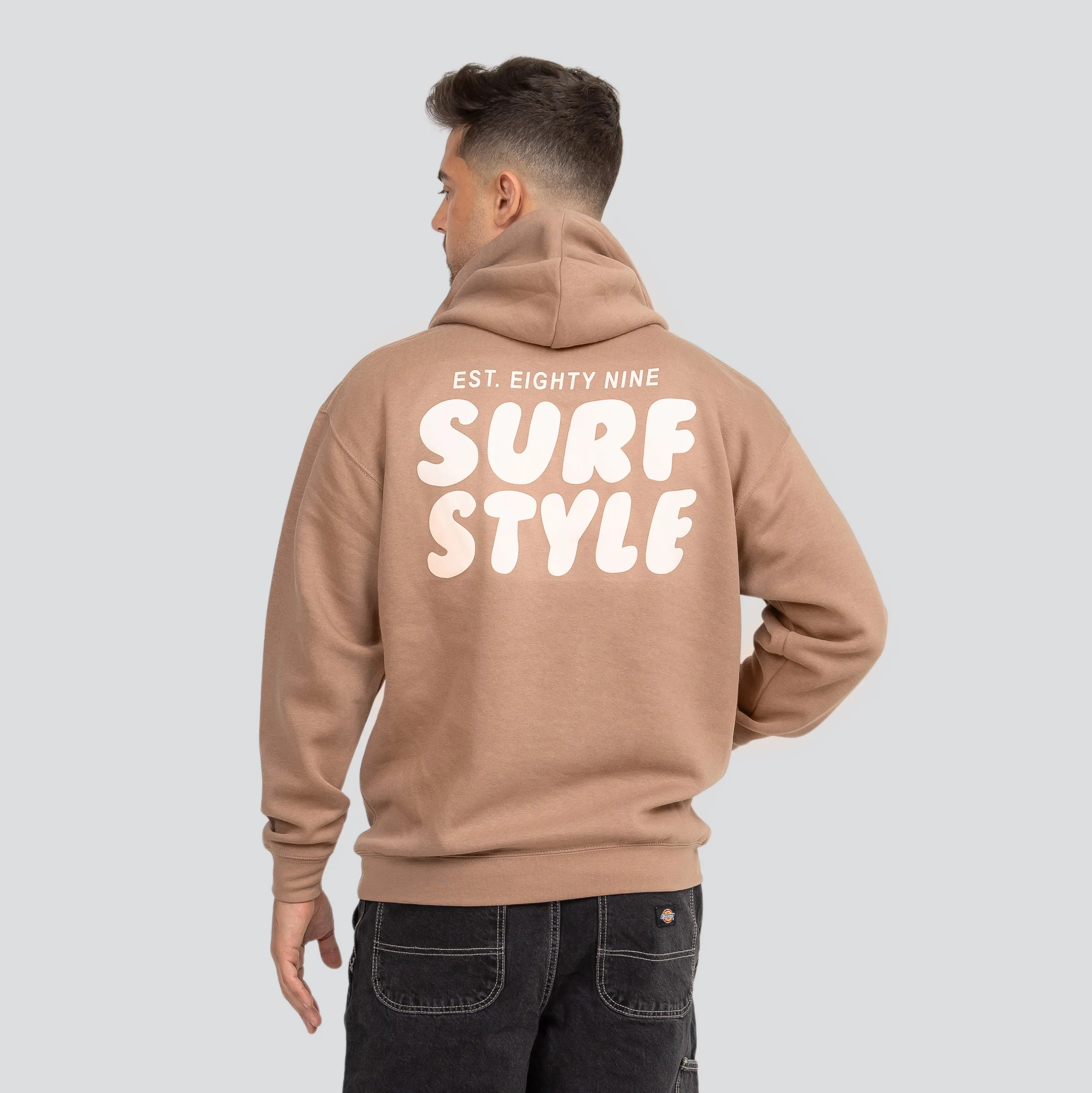 Surf Style Puff Fleece Pullover Hoodie