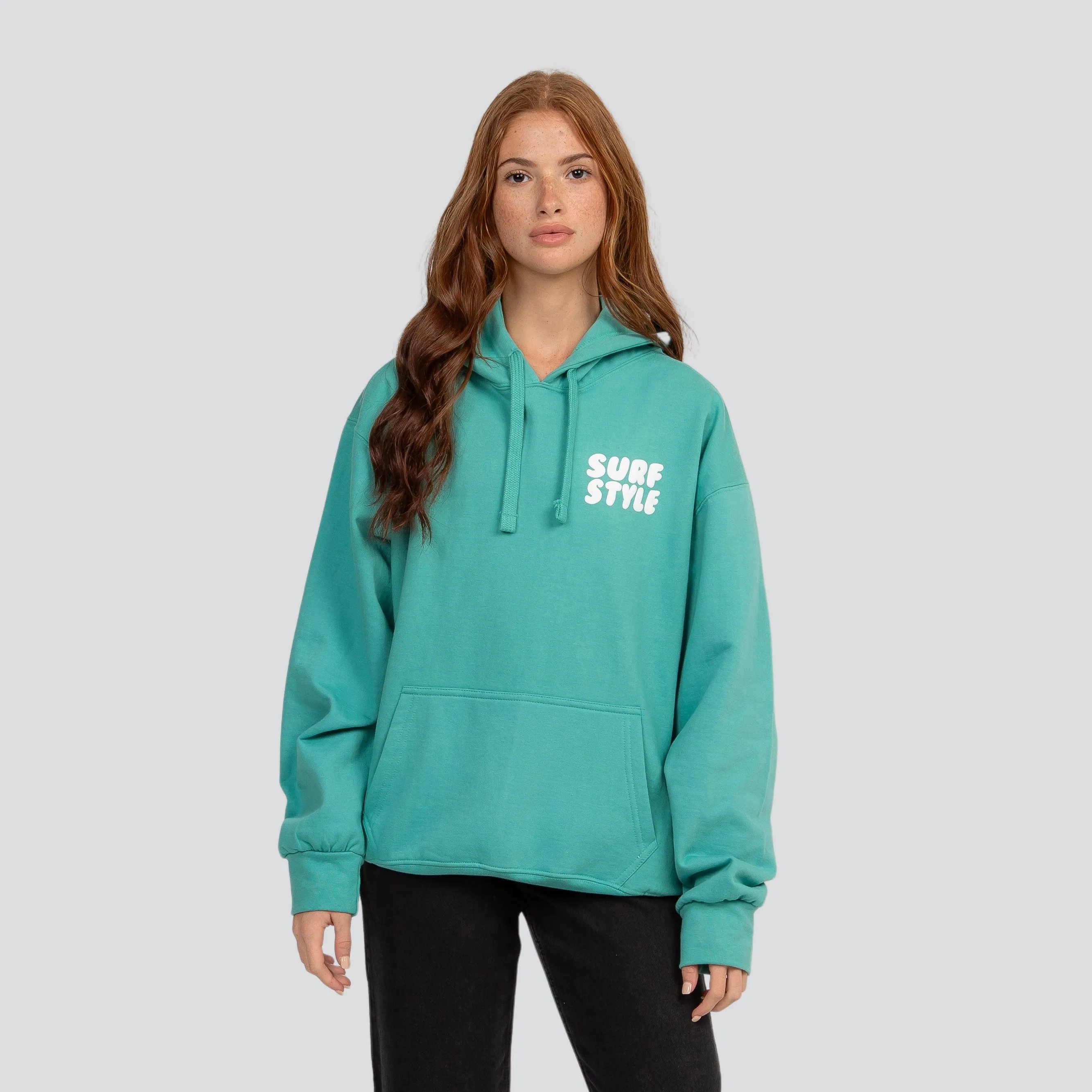 Surf Style Puff Fleece Pullover Hoodie