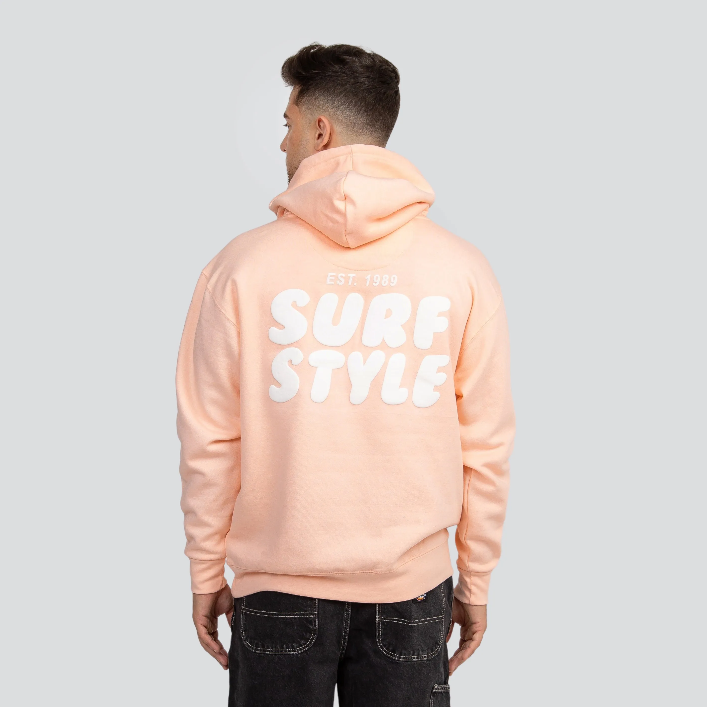 Surf Style Puff Fleece Pullover Hoodie