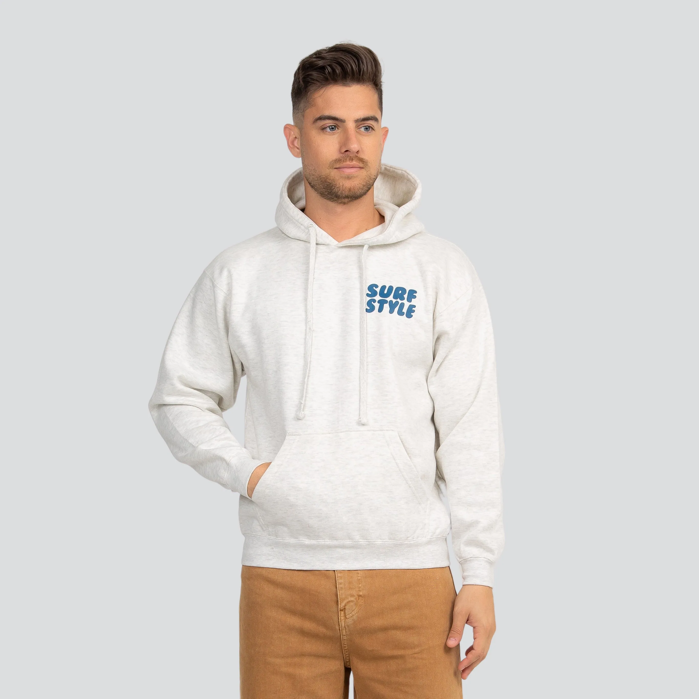 Surf Style Puff Fleece Pullover Hoodie