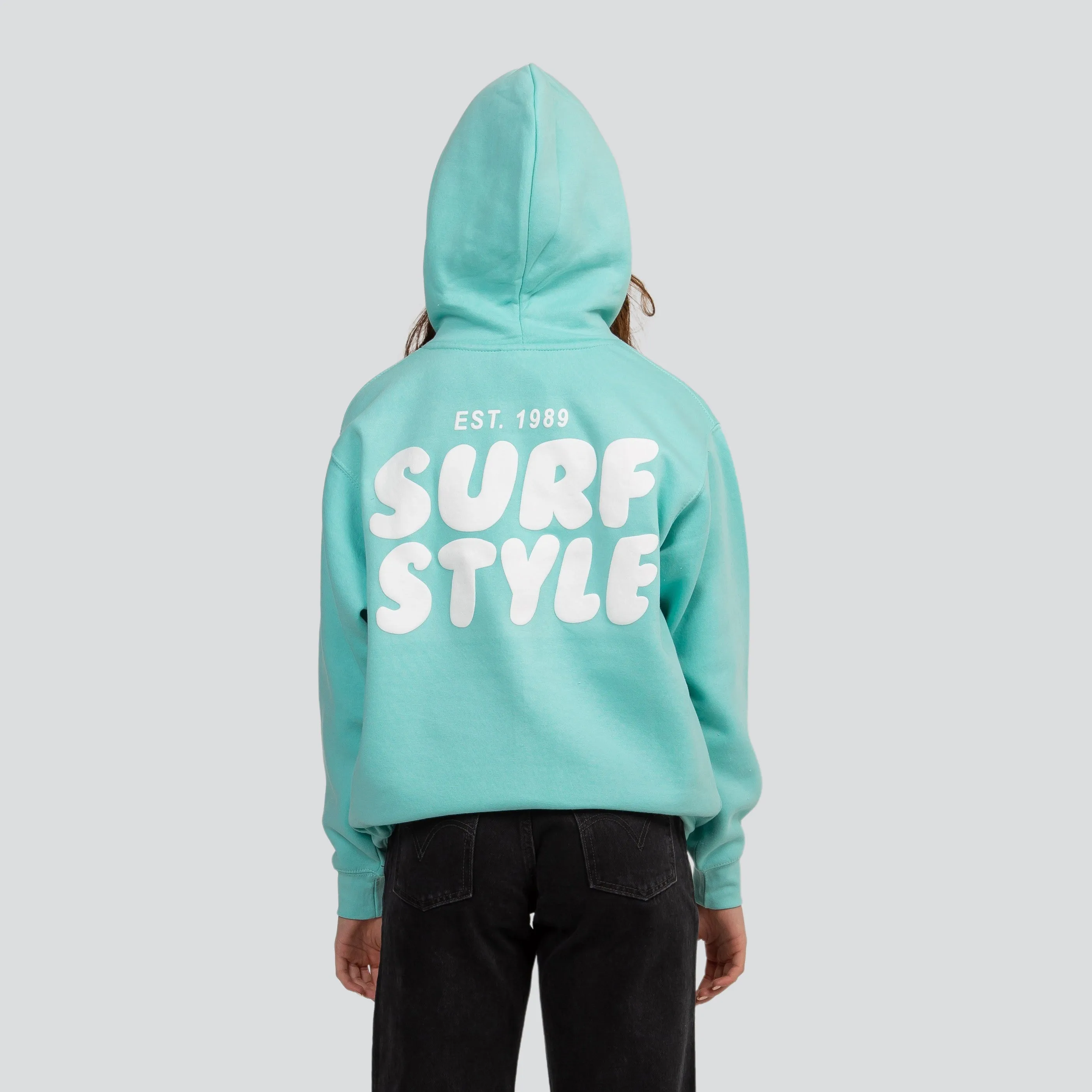 Surf Style Puff Fleece Pullover Hoodie