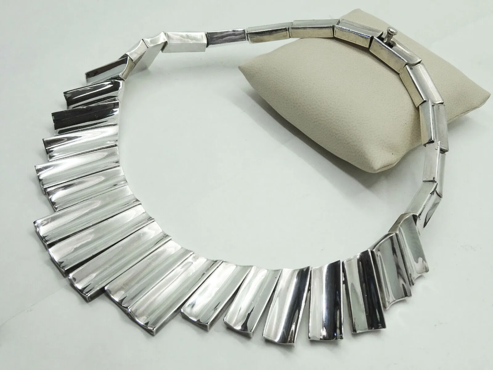 Taxco Legend Antonio Pineda 970 Sterling Modernist Bracelet & Necklace Set,346 g