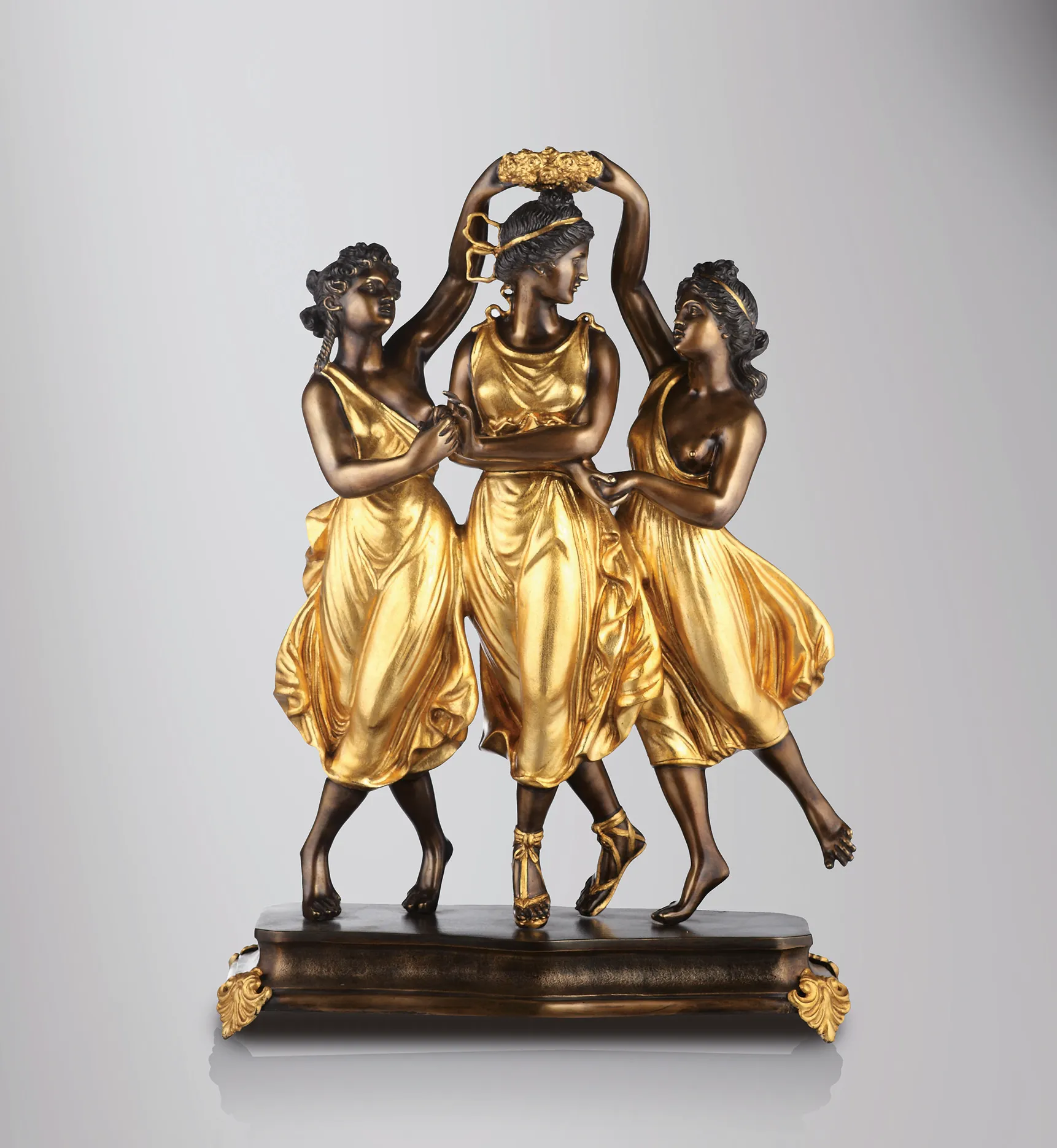 The Three Graces Dancing Bronze Statue (Canova)