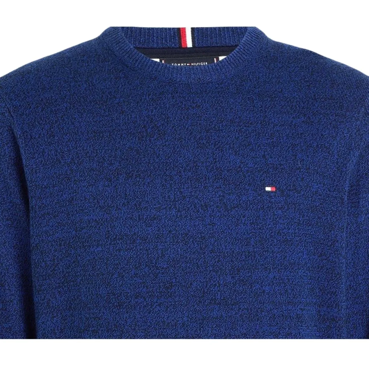 Tommy Hilfiger Heathered Knit Regular Fit Blue Sweater