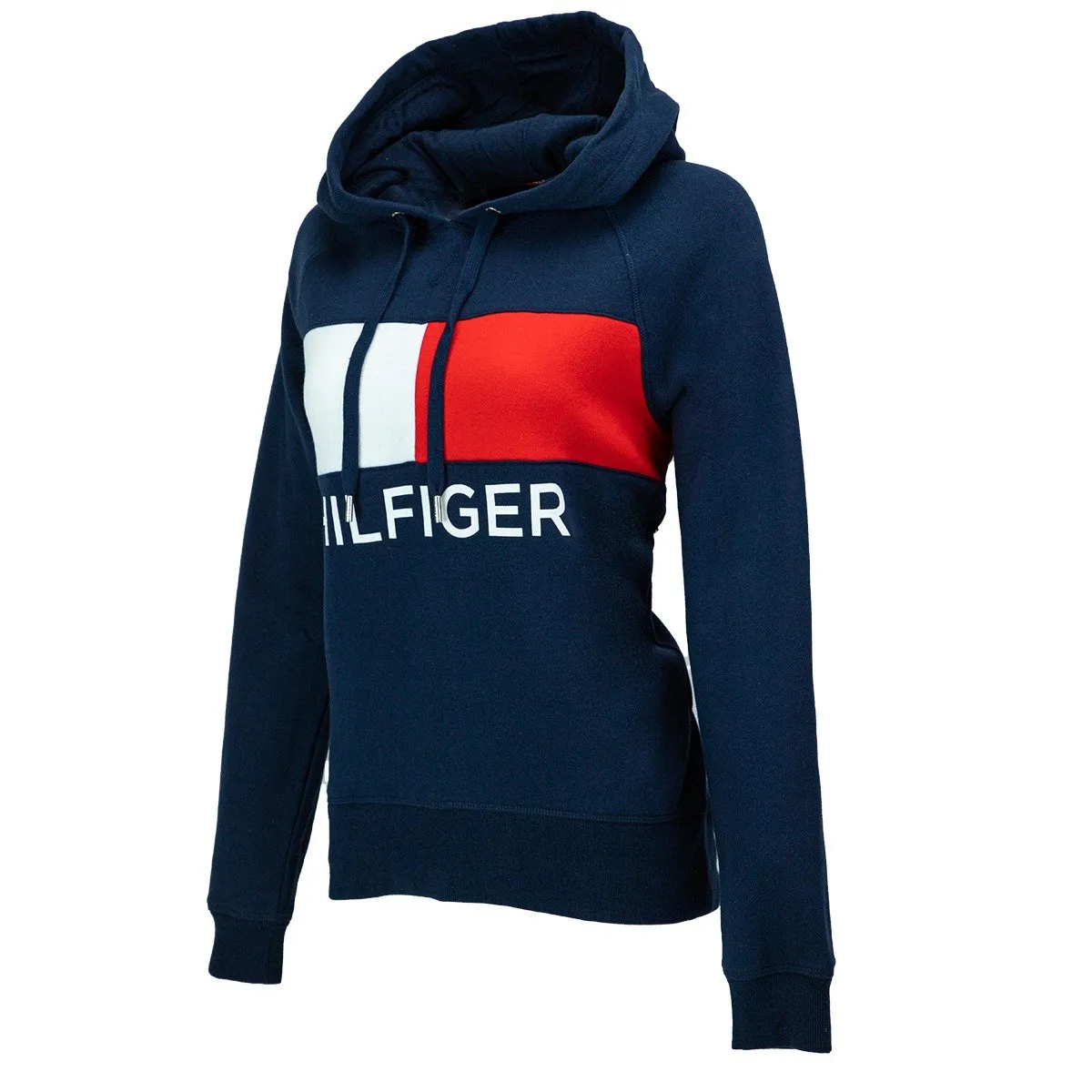 Tommy Hilfiger Women's Hi-Low Hem Flag Block Hoodie