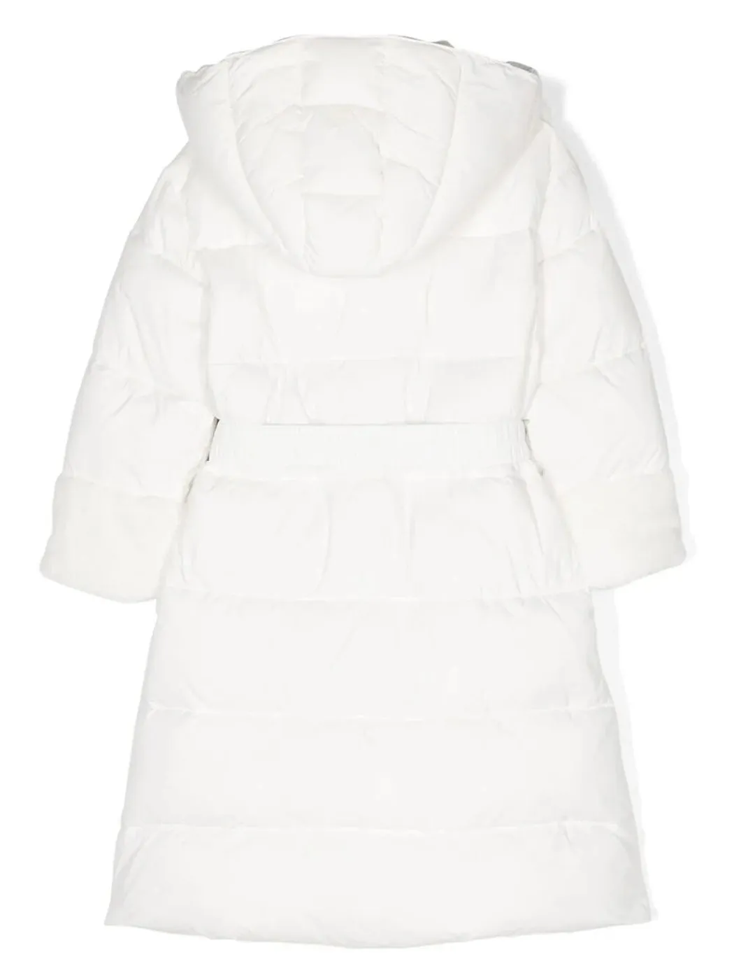 TWINSET Long puffer jacket with faux fur - 232GJ2111 White