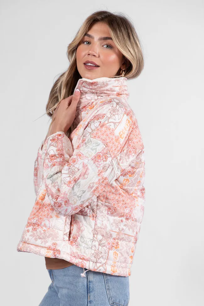 Vail Valley Pink Multi Patch Floral Quilted Zip Up Jacket SALE