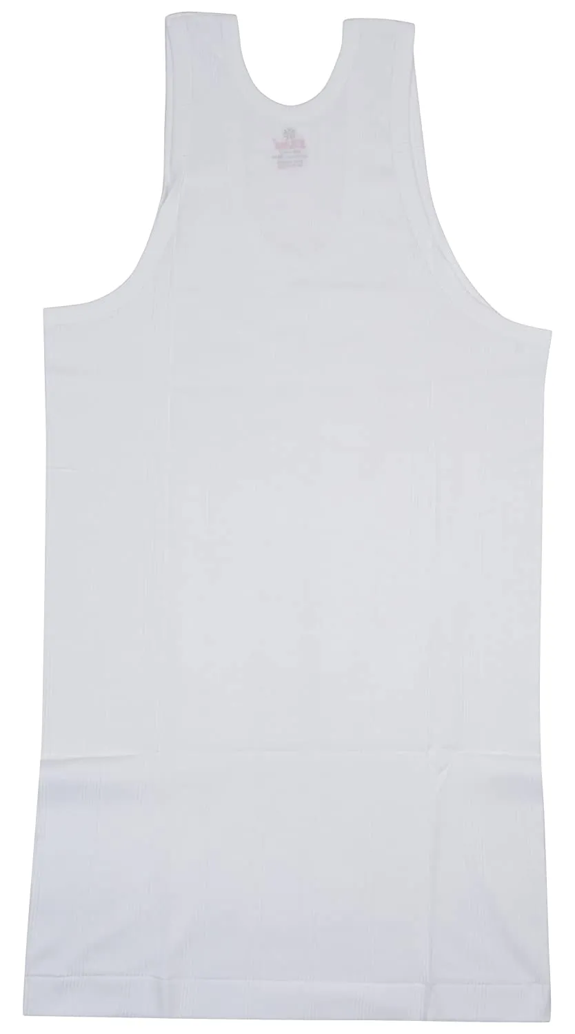 Viking Men's Round Neck White Cotton Vests (Pack of 5)