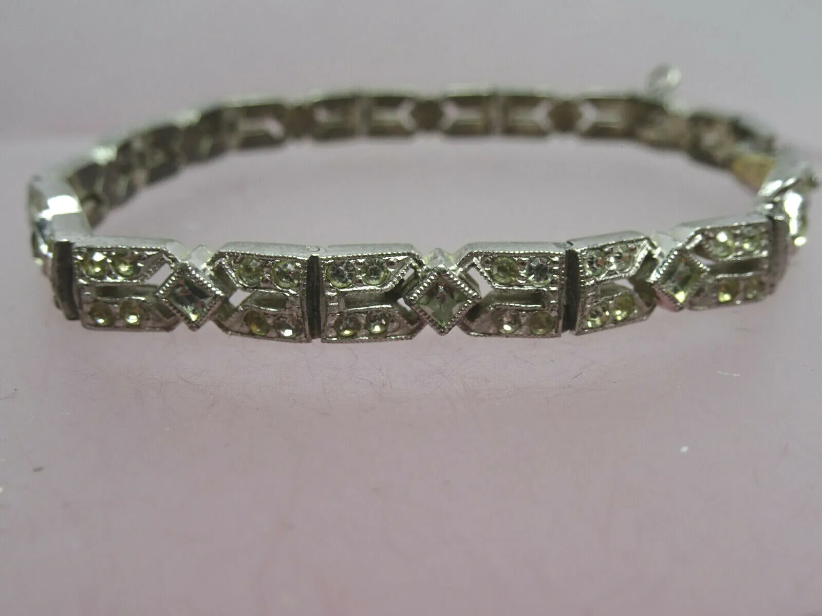 Vintage Engel Brothers Art Deco Rhinestone Paste Bracelet E.B. Bridal Bracelet