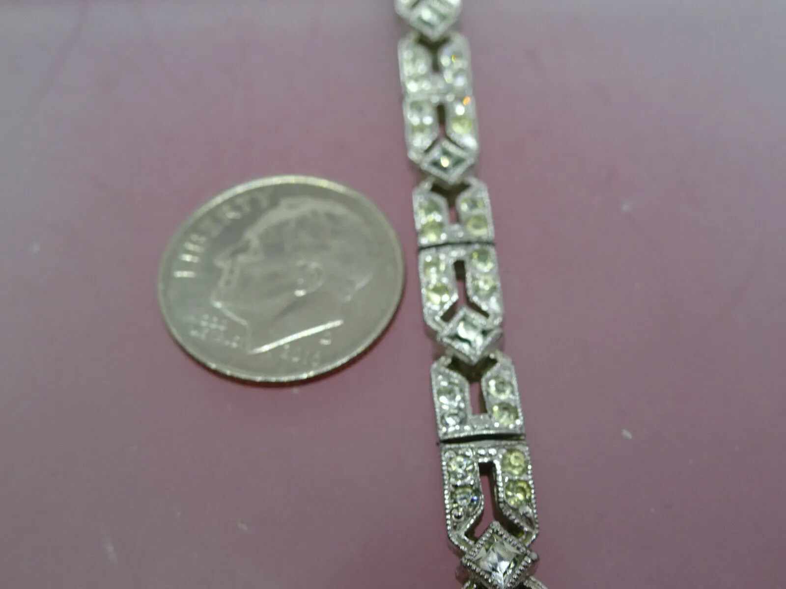 Vintage Engel Brothers Art Deco Rhinestone Paste Bracelet E.B. Bridal Bracelet