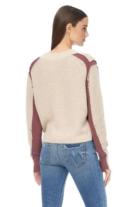 Violet Colorblock Cotton Sweater