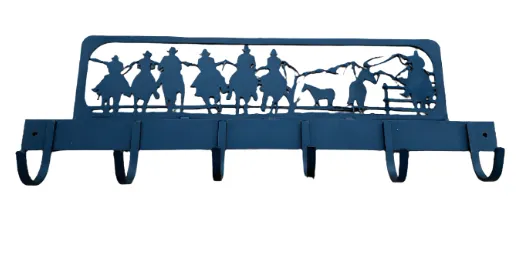 Western Charm Coat Rack with Cowboy Cutout - Rustic Wall Mounted Organizer for Coats and Hats