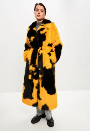 Winter Faux Fur Coat Juana - Yellow