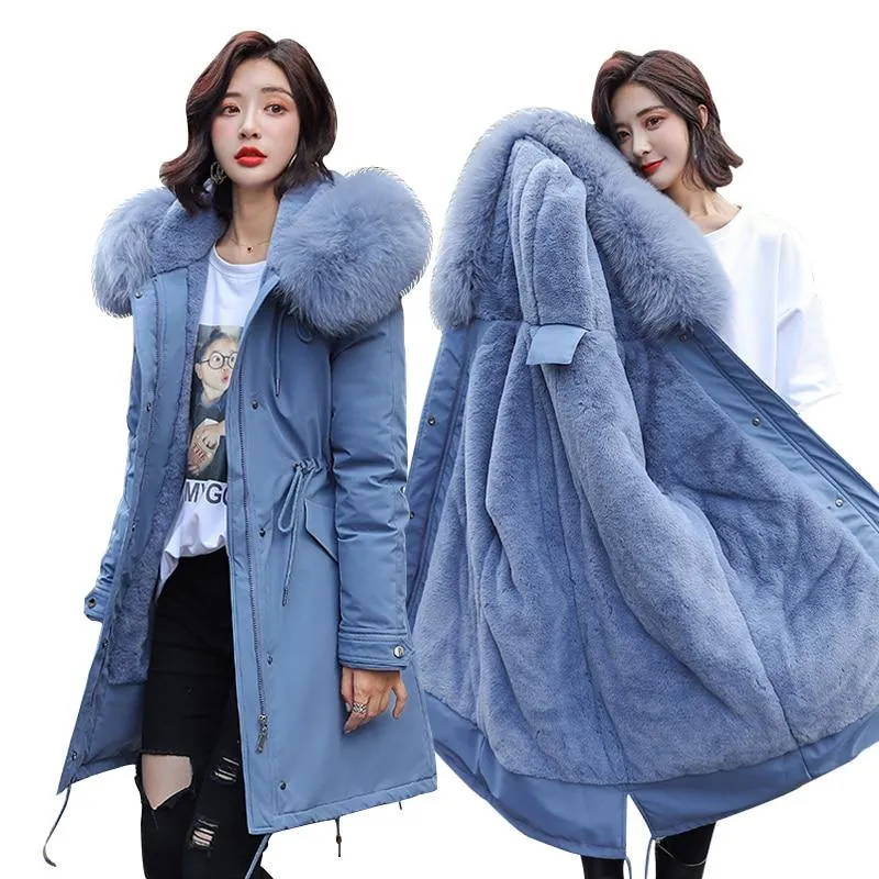 Winter Parkas coat hooded fur collar thick section warm