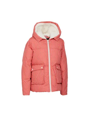 Women's Pinstipes Boxy Puffer Jacket