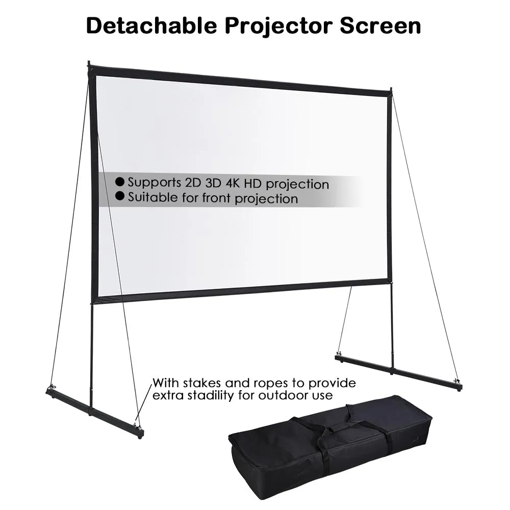 Yescom Outdoor Portable Projection Screen PVC w/ Metal Stand 150in 16:9