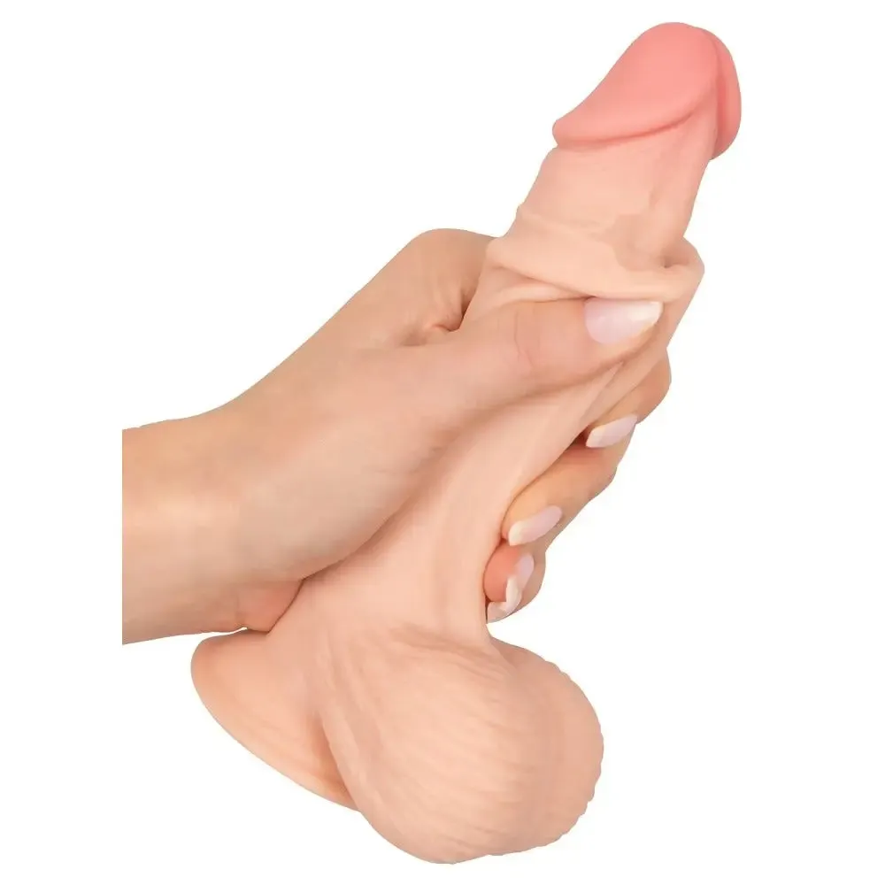 You2toys Rubber Flesh Pink Realistic Dildo with Suction Cup and Balls