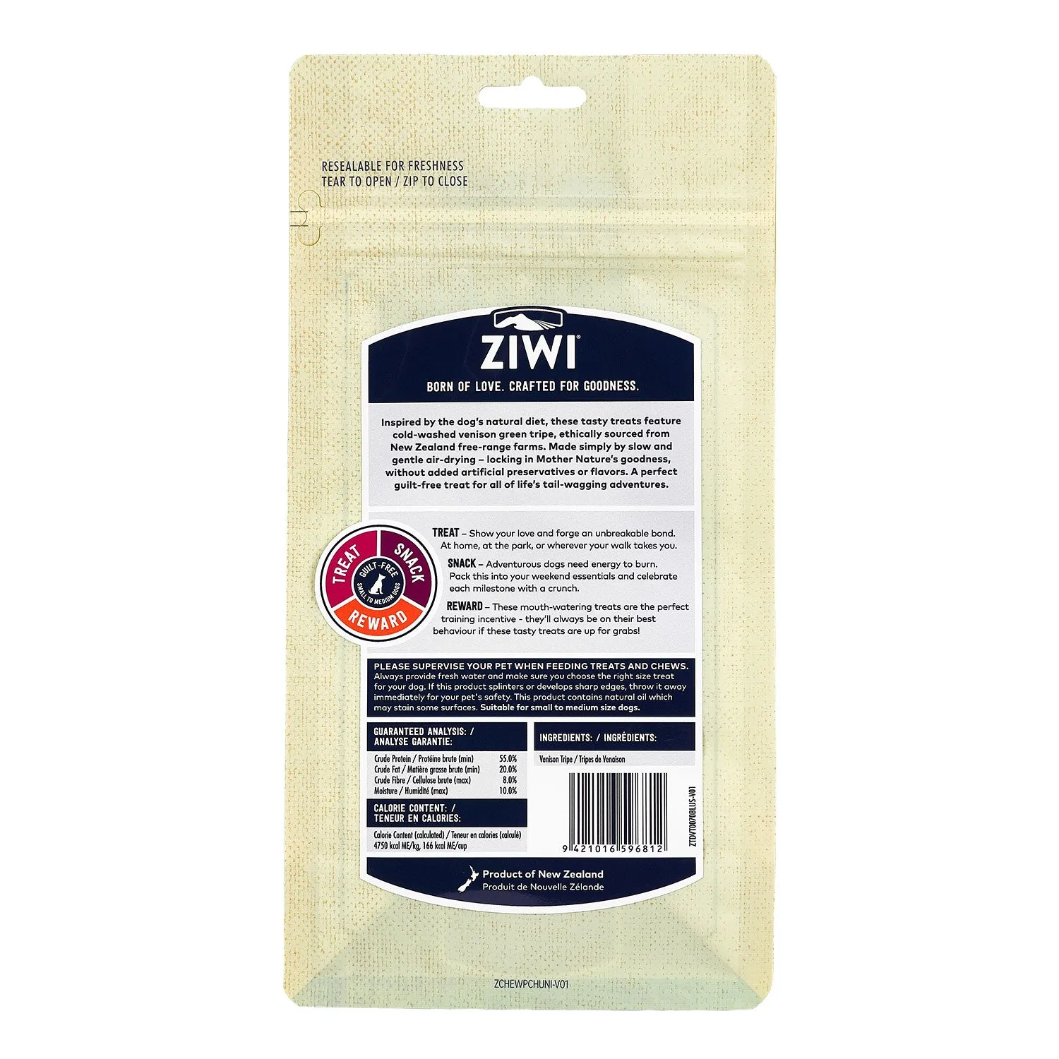 ZIWI Peak Oral Health Treats Venison Green Tripe Dog Treat